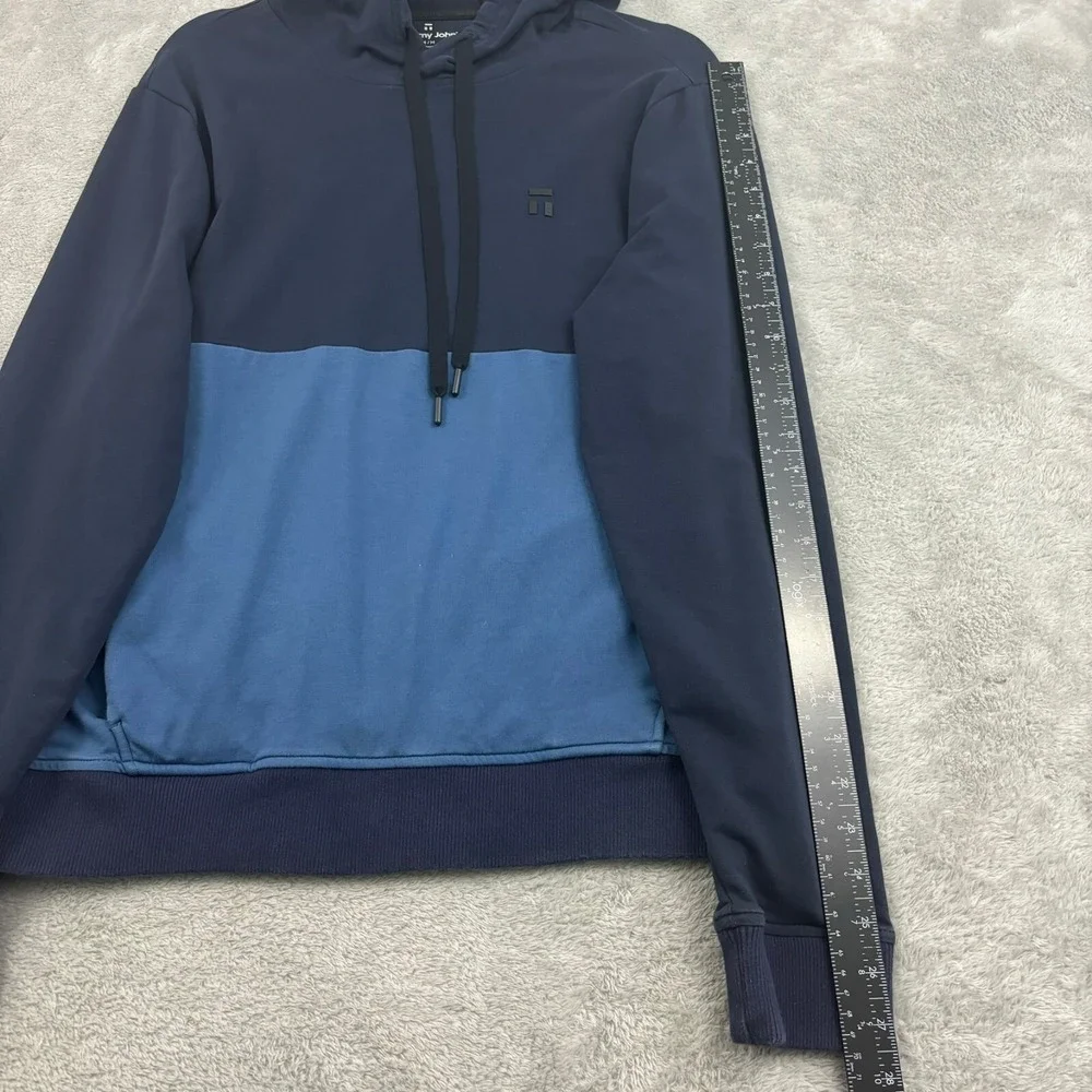 Tommy John Go Anywhere Hoodie Sweatshirt Mens M‎ Blue Colorblock Cotton Blend